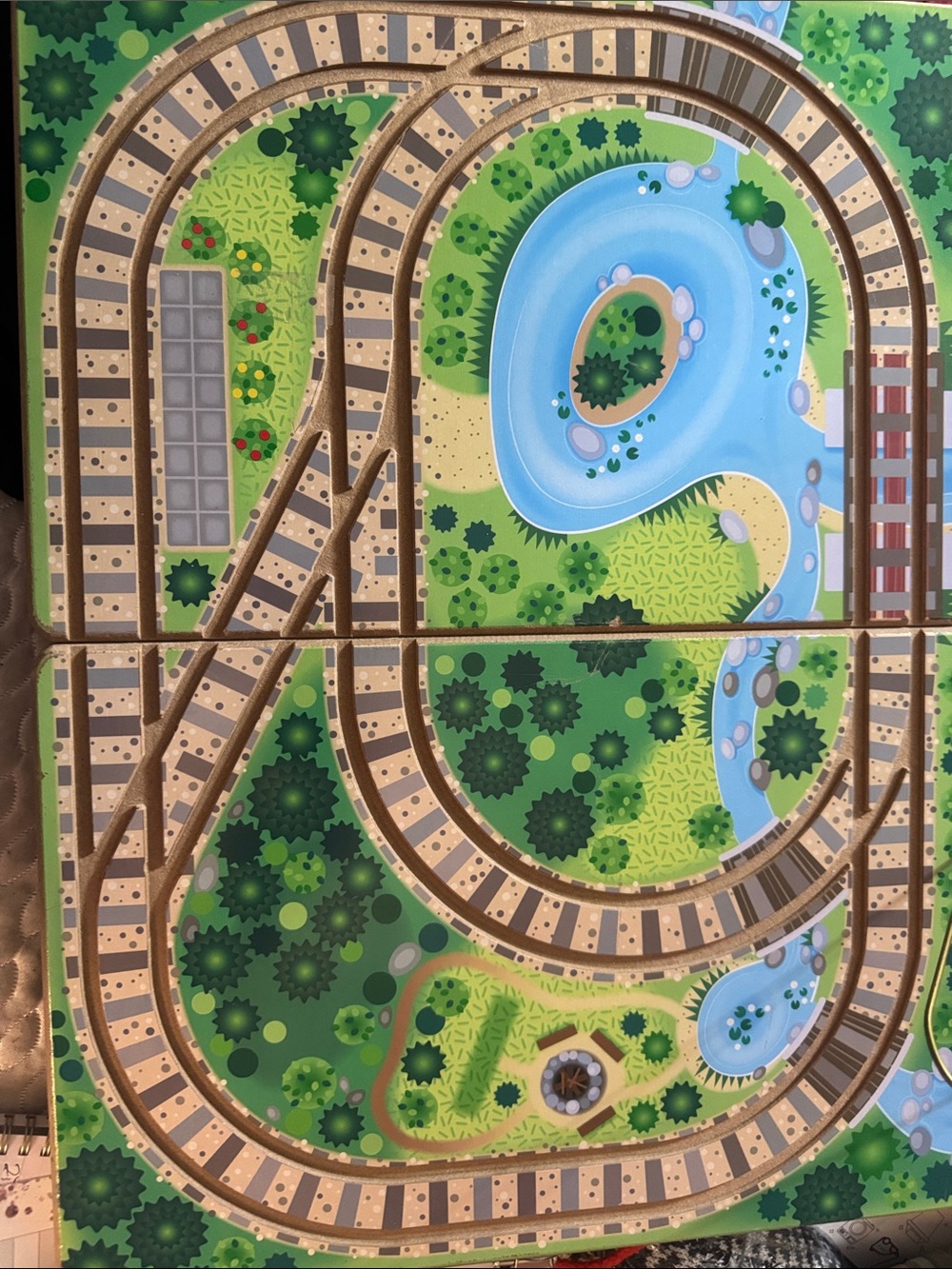 Melissa & Doug Green and Red Take-Along Wooden Train Set